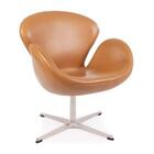 Poltrona Swan Revestida Marrom Amarelado