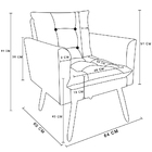 Poltrona Tais Suede Pés Palito Castanho - D'rossi - Telha