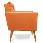 Poltrona Tais Suede Pés Palito Castanho - D'rossi - Telha