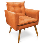 Poltrona Tais Suede Telha Pés Palito Castanho - D'rossi