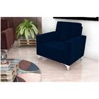 Poltrona Thaina Veludo Maserati Azul Matrix Veludo Maserati A