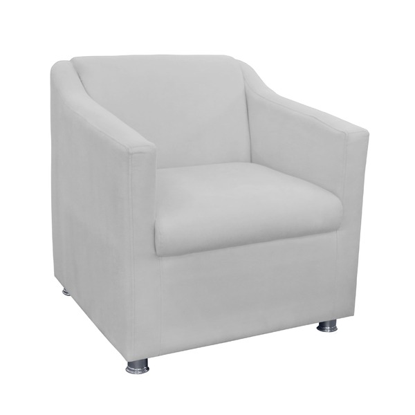 Poltrona Tilla Recepção Suede Branco - Vallisa Decor