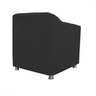 Poltrona Tilla Recepção Suede Preto - Vallisa Decor