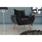 Poltrona Tóquio Em Tecido Veludo Turkey Estrutura Em Eucalipt