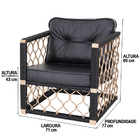 Poltrona Trama Original Em Alumínio Bronze Corda Náutica, Ass