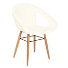 Poltrona Tramontina Delice Branca Com Base De Madeira Em Poli