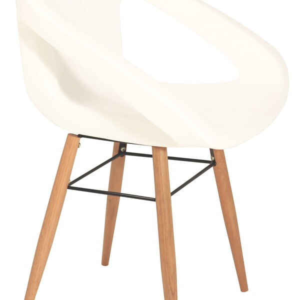 Poltrona Tramontina Delice Branca Com Base De Madeira Em Poli