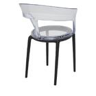 Poltrona Tramontina Luna Transparente Policarbonato Base Preta
