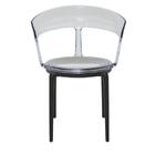 Poltrona Tramontina Luna Transparente Policarbonato Base Preta