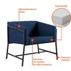 Poltrona Truman Linho Azul Marinho