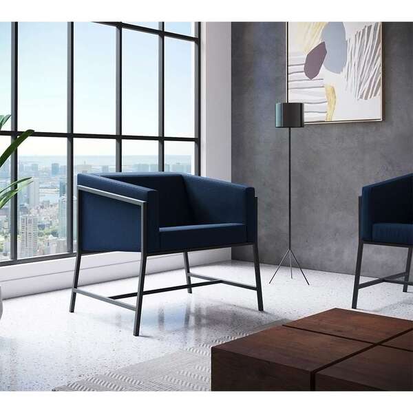 Poltrona Truman Linho Azul Marinho