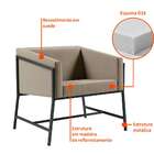 Poltrona Truman Suede Bege