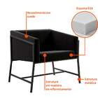 Poltrona Truman Suede Preto