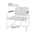 Poltrona Tube Estofada - Branco/natural