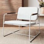 Poltrona Tube Estofada - Branco/natural