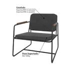 Poltrona Tube Estofada - Preto/natural