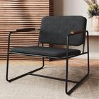 Poltrona Tube Estofada - Preto/natural