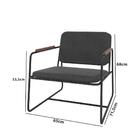 Poltrona Tube Estofada - Preto/natural