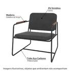 Poltrona Tube Estofada - Preto/natural