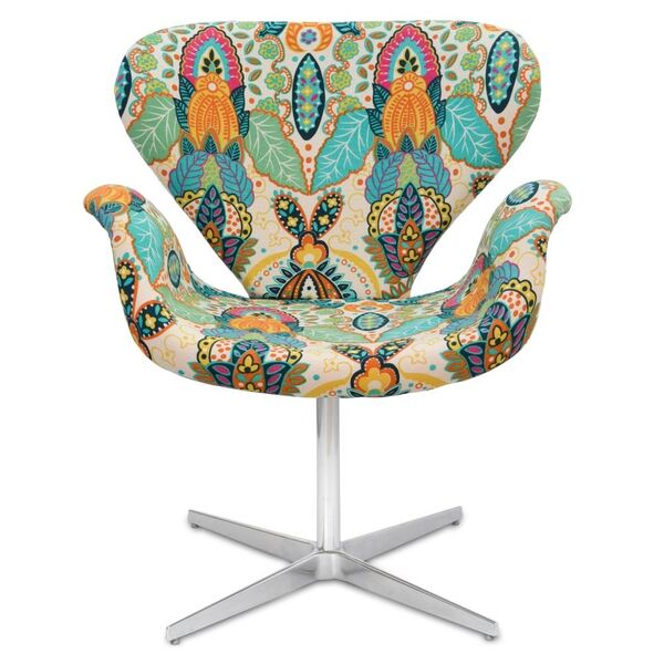 Poltrona Tulipa 1 Lugar Base Giratória Bella Decor Floral Ver