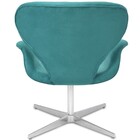 Poltrona Tulipa Tecido Suede 01 Lugar Base Giratória Azul Tur