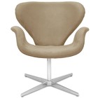 Poltrona Tulipa Tecido Suede 01 Lugar Base Giratória Bege