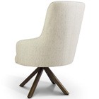 Poltrona Valentina Base Giratória Giromad Linho Bege Claro