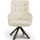 Poltrona Valentina Base Giratória Giromad Linho Bege Claro