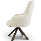 Poltrona Valentina Base Giratória Giromad Linho Bege Claro