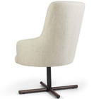 Poltrona Valentina Base Giratória X Imbuia Linho Bege Claro