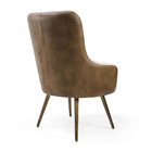 Poltrona Valentina Corano Camel C-02 Com Veludo Bege D-153 Pé