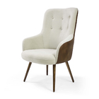 Poltrona Valentina Corano Camel C-02 Com Veludo Bege D-153 Pé