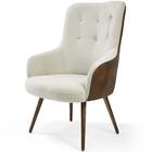 Poltrona Valentina Pés Palito Corano Caramelo/suede Areia