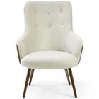 Poltrona Valentina Pés Palito Corano Caramelo/suede Areia