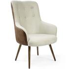 Poltrona Valentina Pés Palito Corano Caramelo/suede Areia