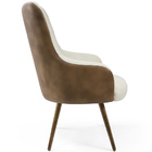 Poltrona Valentina Pés Palito Corano Caramelo/suede Areia