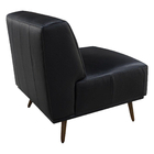 Poltrona Vancouver Em Couro Leather Preto Pés Palito Sem Braç