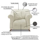 Poltrona Veludo Arras Bege