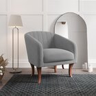 Poltrona Veludo Com Apoio Para Os Braços Naty Cinza/prata