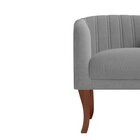 Poltrona Veludo Com Apoio Para Os Braços Naty Cinza/prata