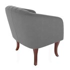 Poltrona Veludo Com Apoio Para Os Braços Naty Cinza/prata