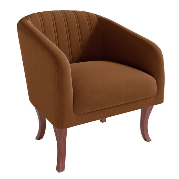 Poltrona Veludo Com Apoio Para Os Braços Naty Terracota