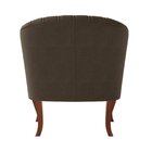 Poltrona Veludo Com Apoio Para Os Braços Naty Veludo Marrom