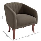 Poltrona Veludo Com Apoio Para Os Braços Naty Veludo Marrom