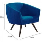 Poltrona Veludo Pé Palito Pilar  Azul