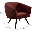 Poltrona Veludo Pé Palito Pilar  Caramelo