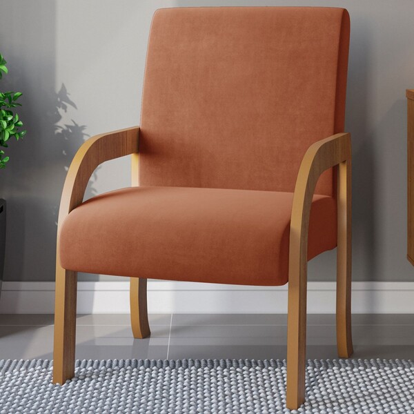 Poltrona Veneza Mel/veludo Terracota - Viero Móveis