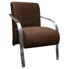 Poltrona Vênus 01 Lugar Braço Cromado Marrom