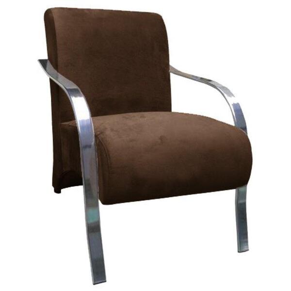 Poltrona Vênus 01 Lugar Braço Cromado Marrom