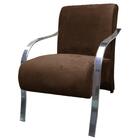 Poltrona Vênus 01 Lugar Braço Cromado Marrom